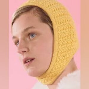 FW 2021 Miu Miu Rare Knit yellow Balaclava